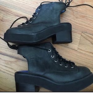 Jeffrey Campbell X Free People lace up platforms